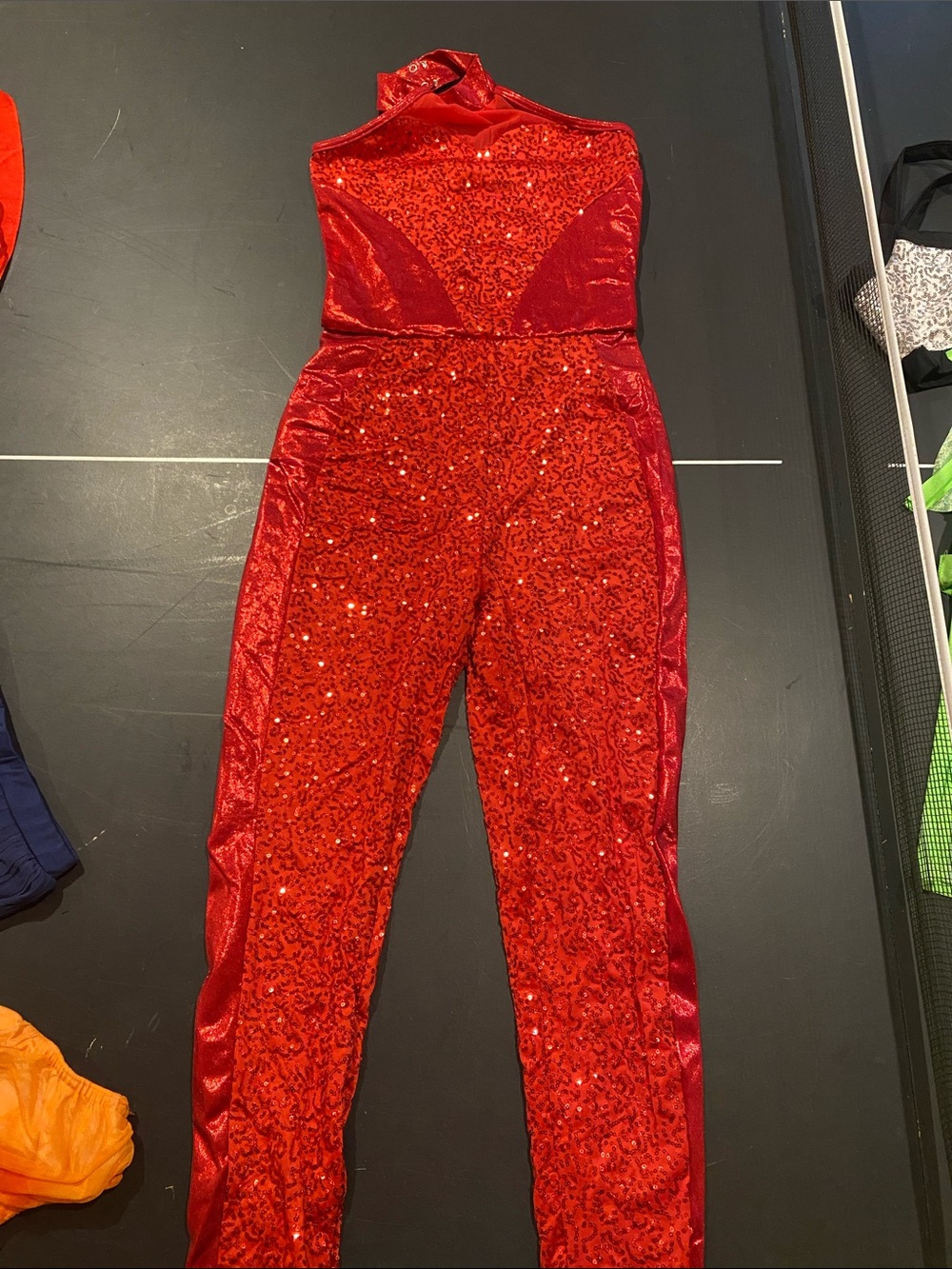balera Red Sequin Halter Jumpsuit